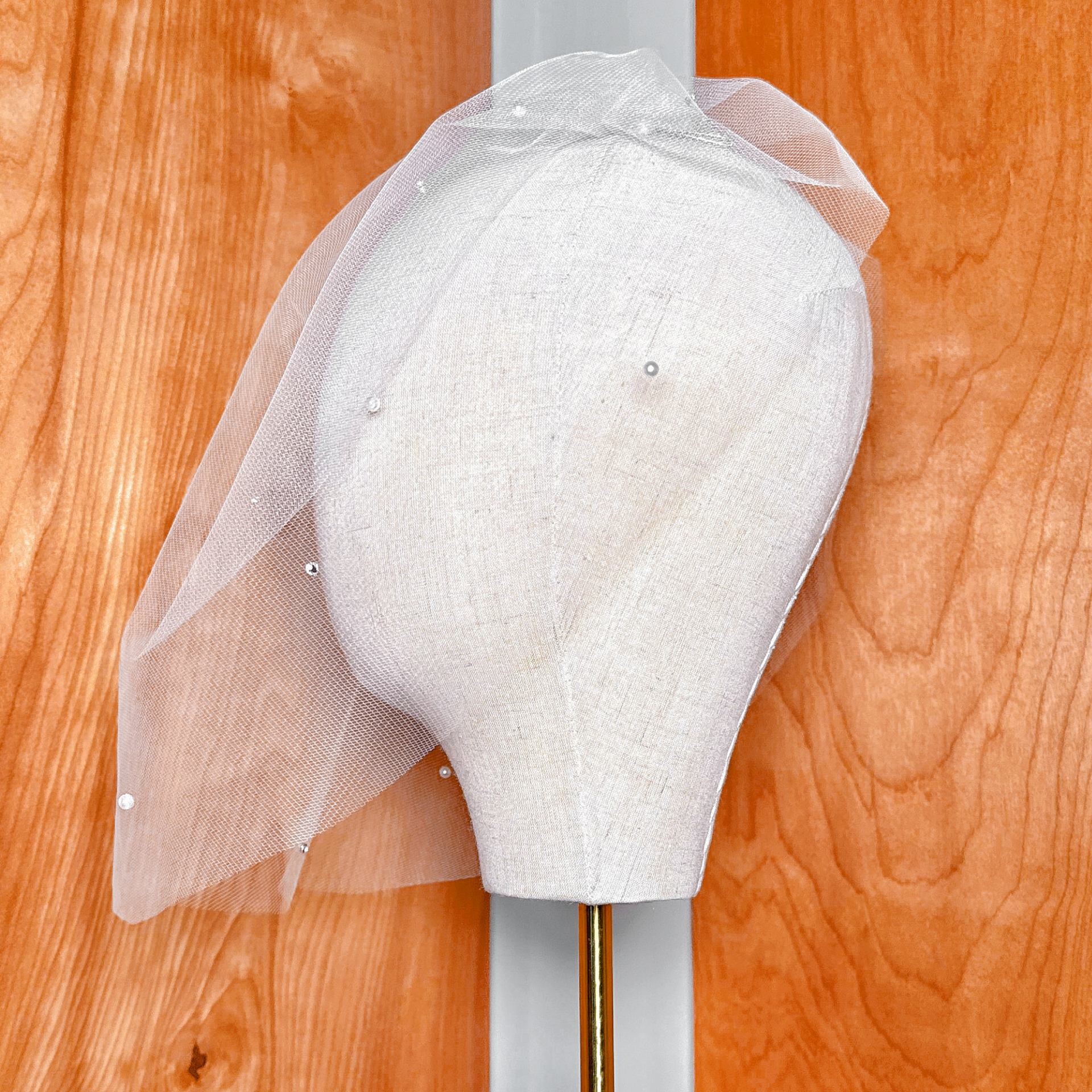 ANNABELL | Tulle Birdcage Veil with Crystals and Pearls