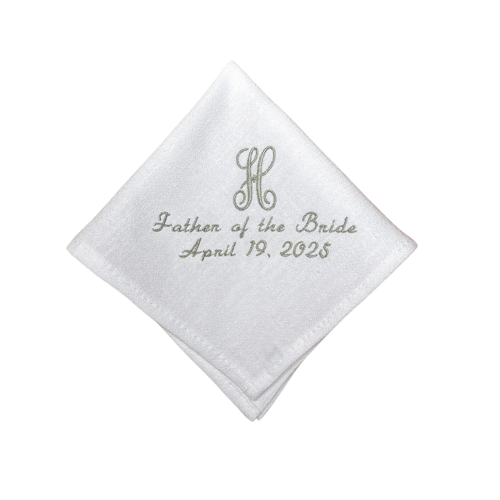 FATHER OF THE BRIDE HANDKERCHIEF | Initial & Wedding Date