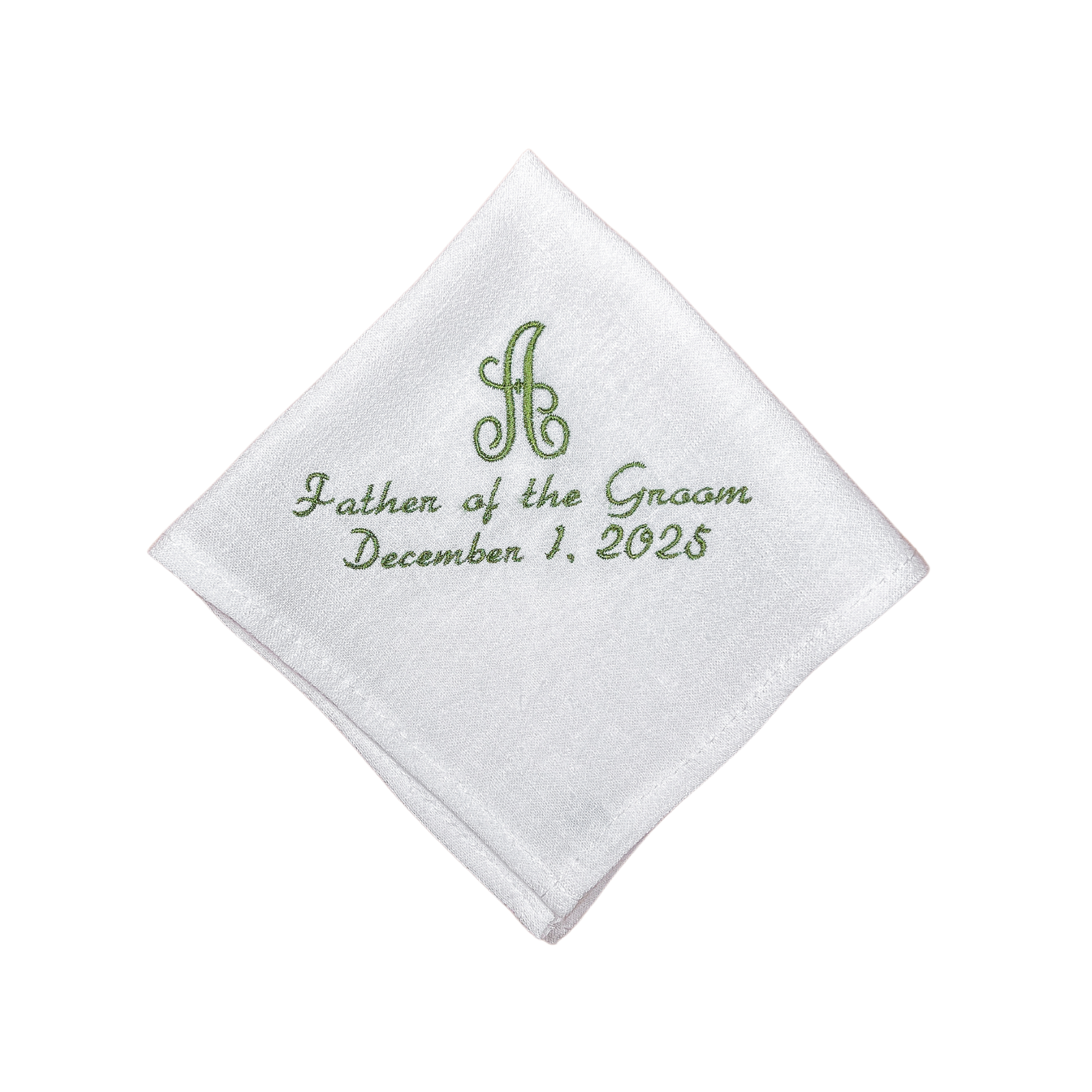 FATHER OF THE GROOM HANDKERCHIEF | Initial & Wedding Date