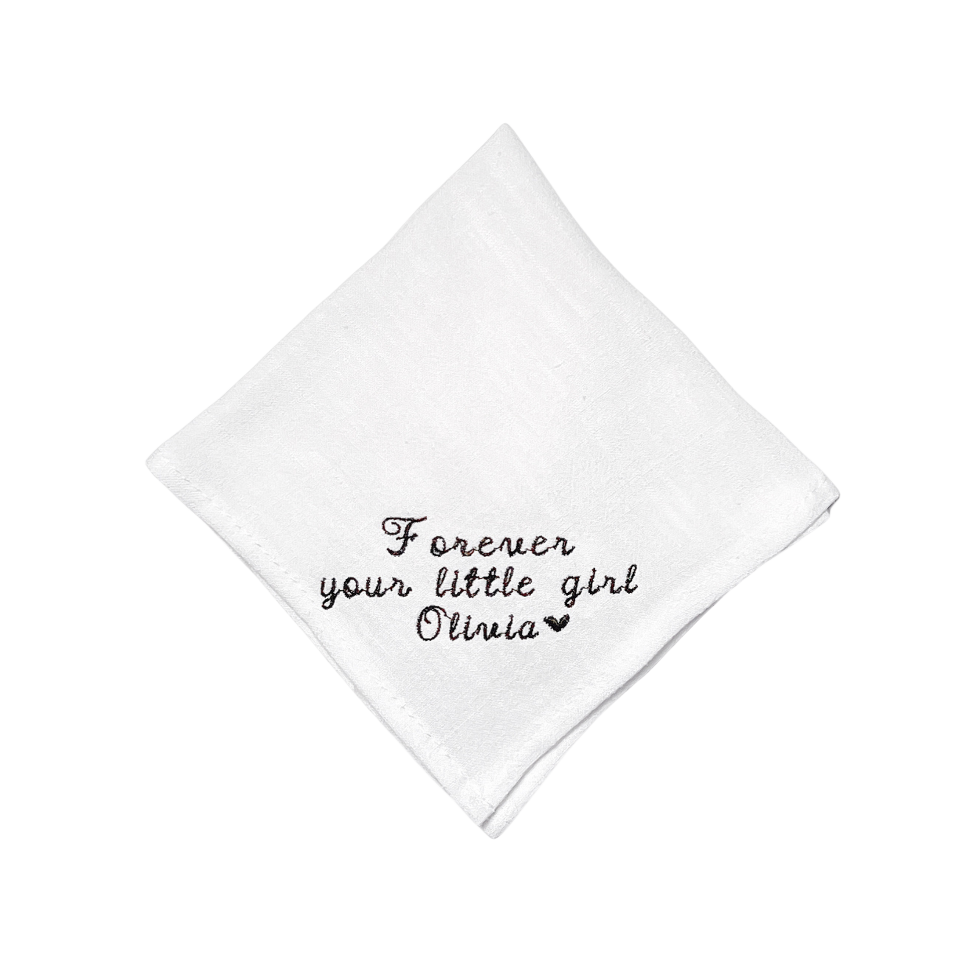 CUSTOM EMBROIDERED HANDKERCHIEF | Forever Your Little Girl