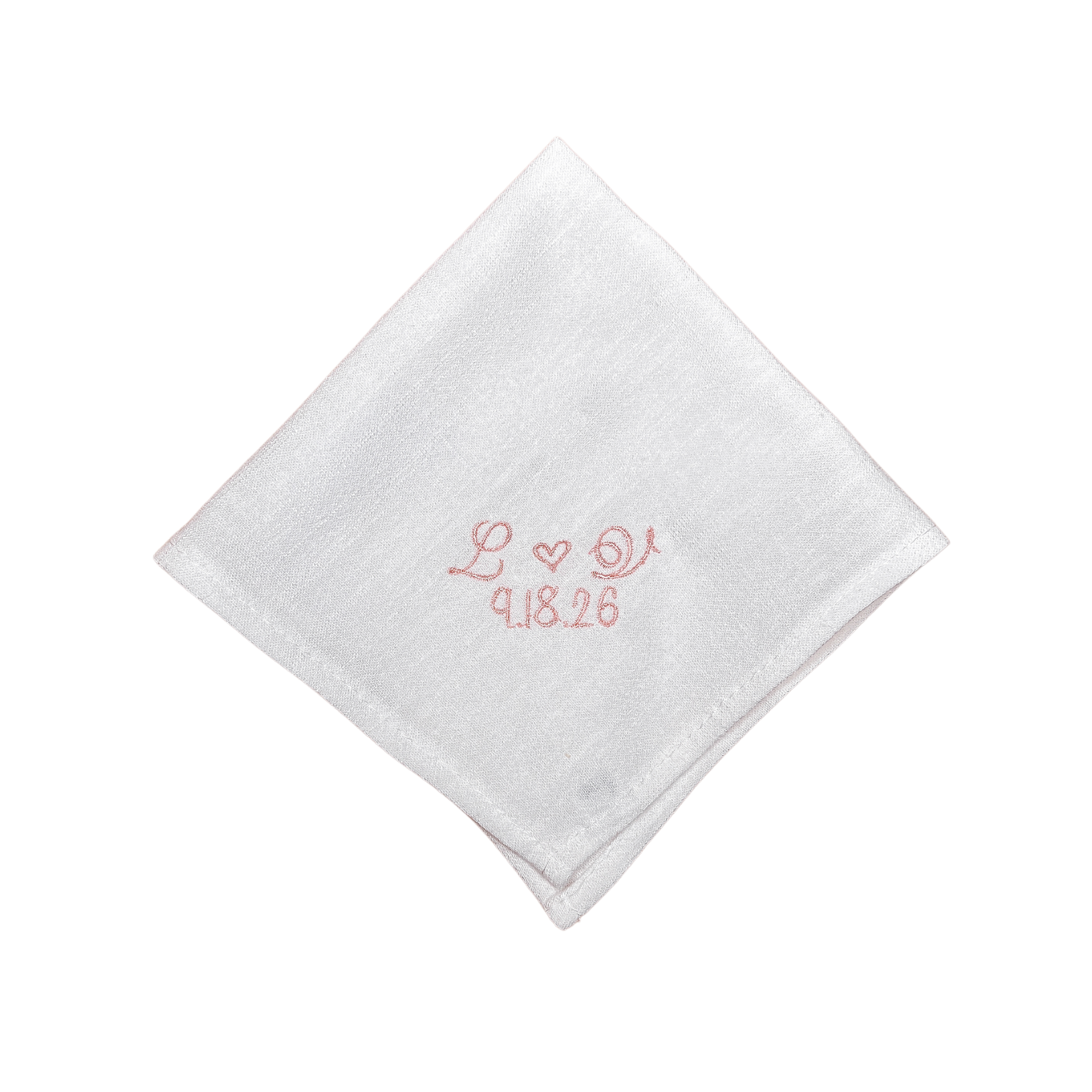 HEART MONOGRAM HANDKERCHIEF | Initials & Wedding Date