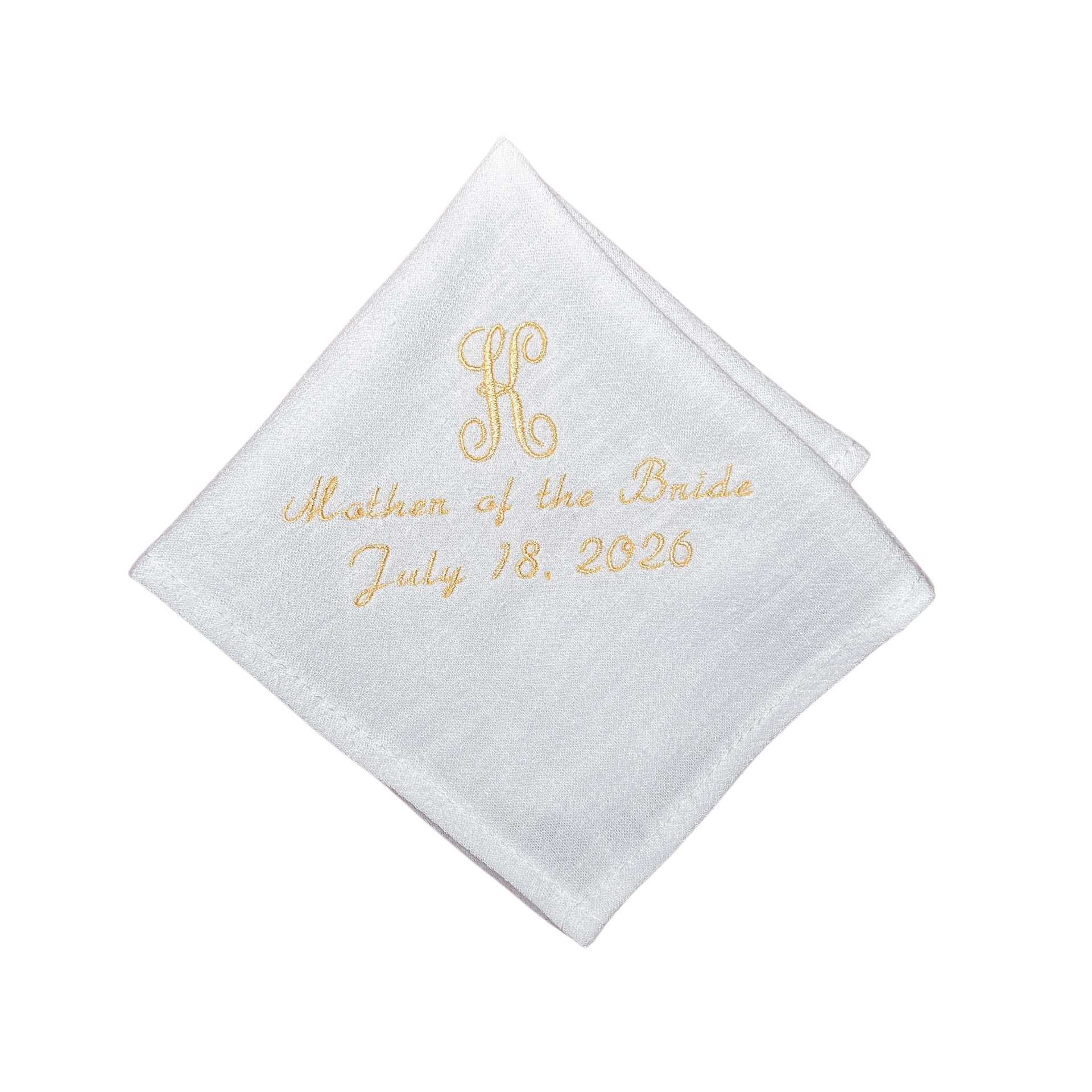 MOTHER OF THE BRIDE HANDKERCHIEF | Initial & Wedding Date