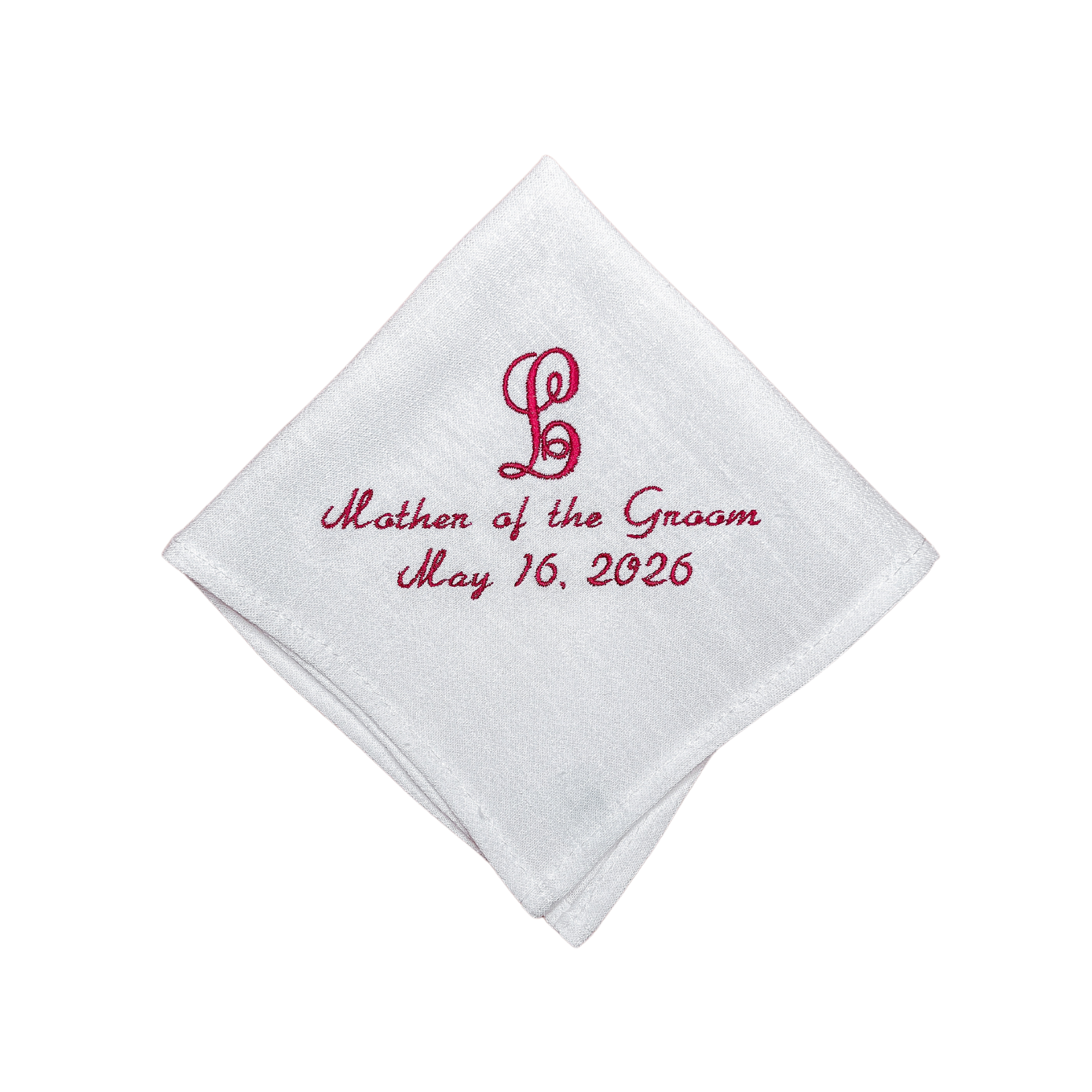 MOTHER OF THE GROOM HANDKERCHIEF | Initial & Wedding Date