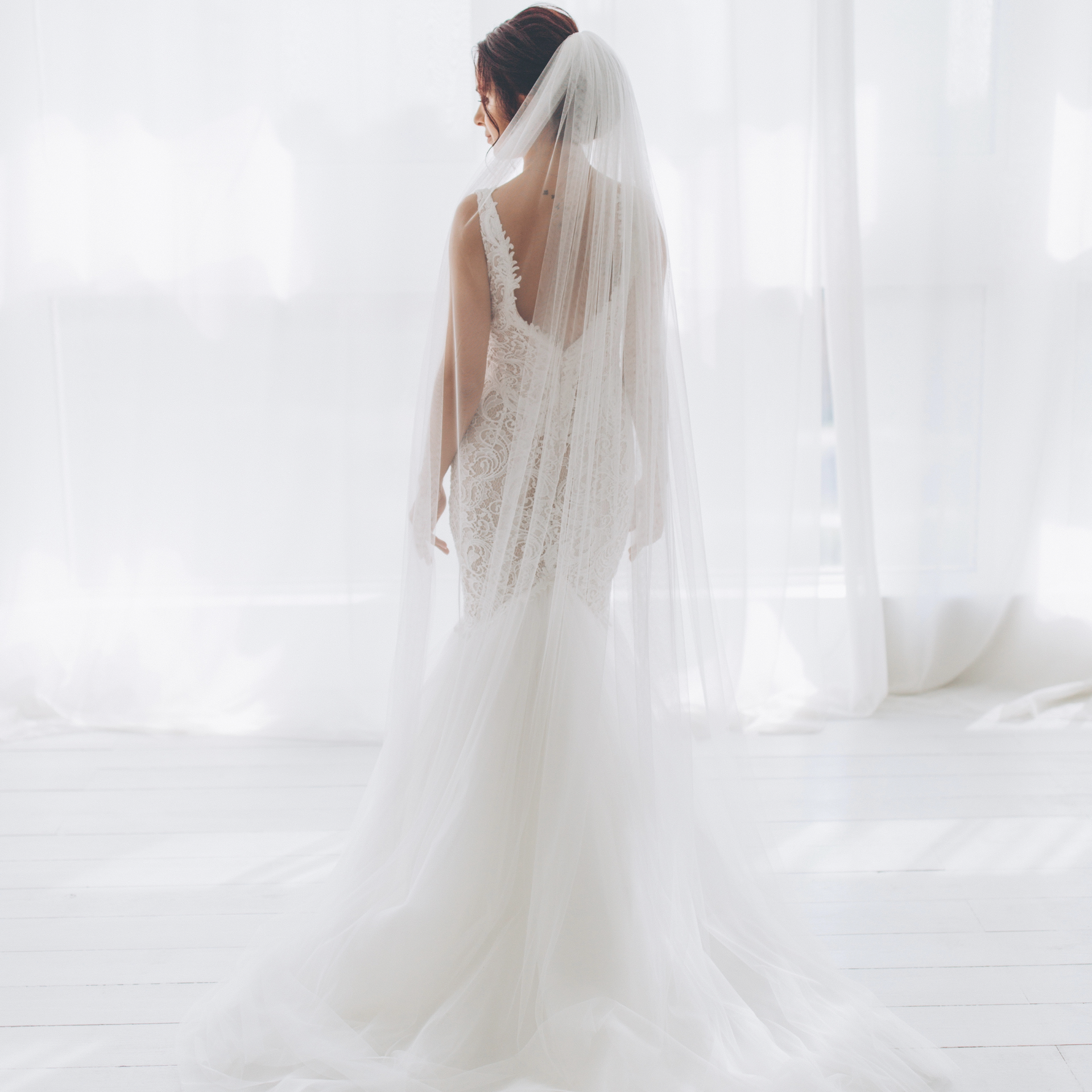 REAGAN | Chapel Length Tulle Veil