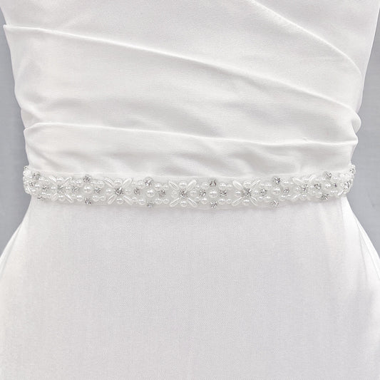 Rhinestone and Pearl Belt - GUENIVER