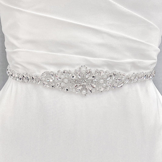 Vintage Rhinestone and Pearl Belt - QUINN