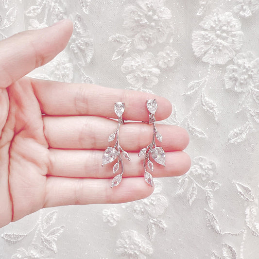 Floral Clip-On Bridal Earrings - ARIA