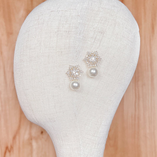 Gold Pearl Drop Earrings