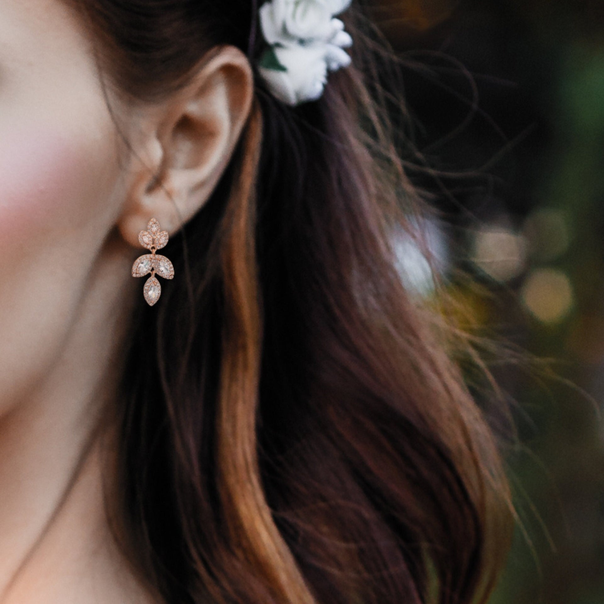 Delicate Rose Gold Drop Earrings