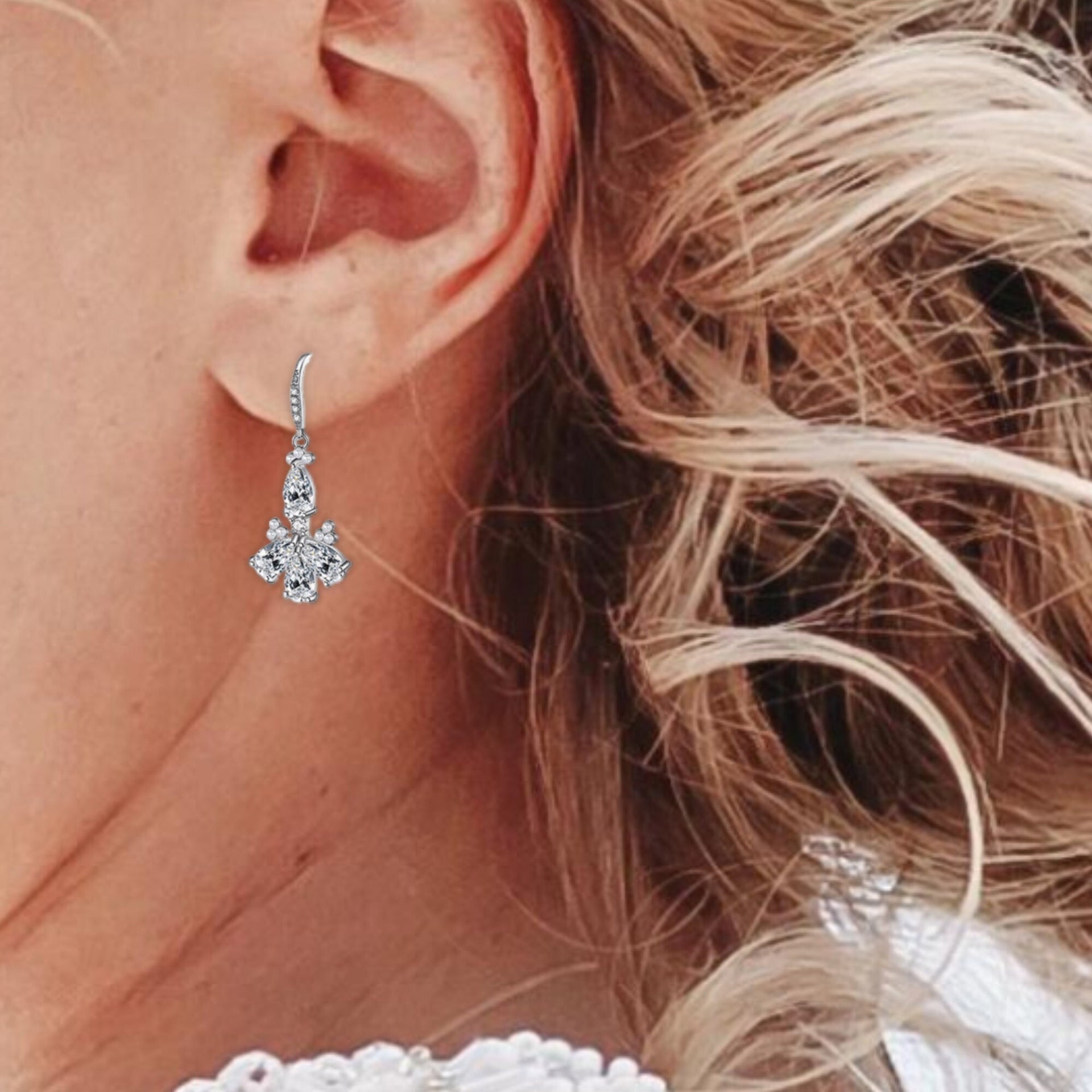 Delicate CZ and Pearl Earrings
