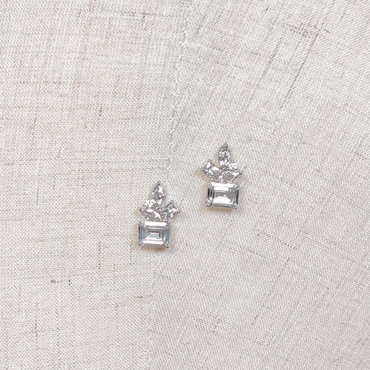 Bridal Earrings Emerald Cut