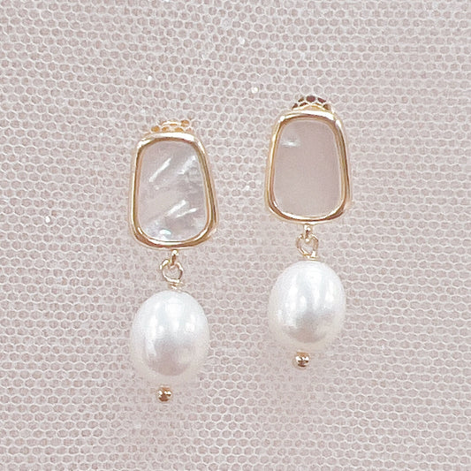 Mother of Pearl Bridal Earrings