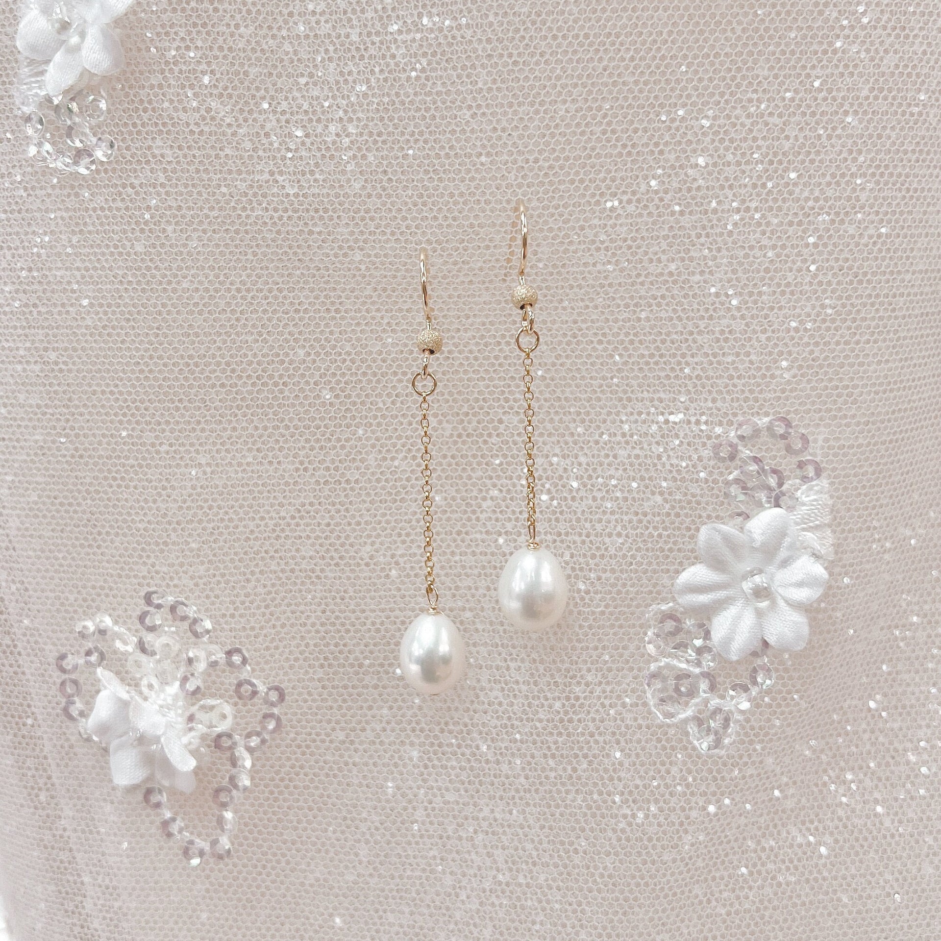 PERSEPHONIE | Long Pearl Earrings