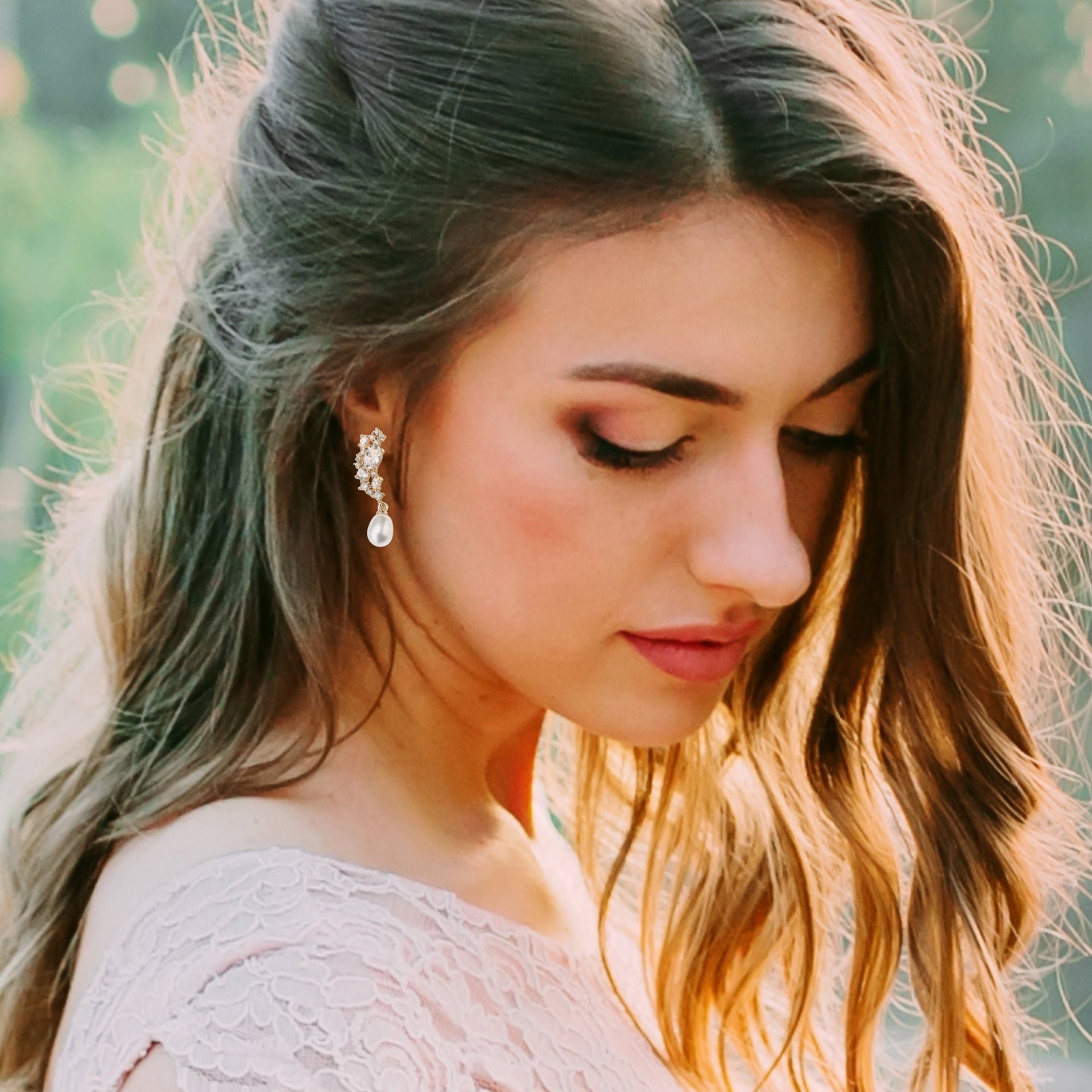Pearl Bridal Earrings Drop