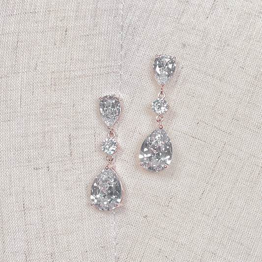 Teardrop CZ Earrings