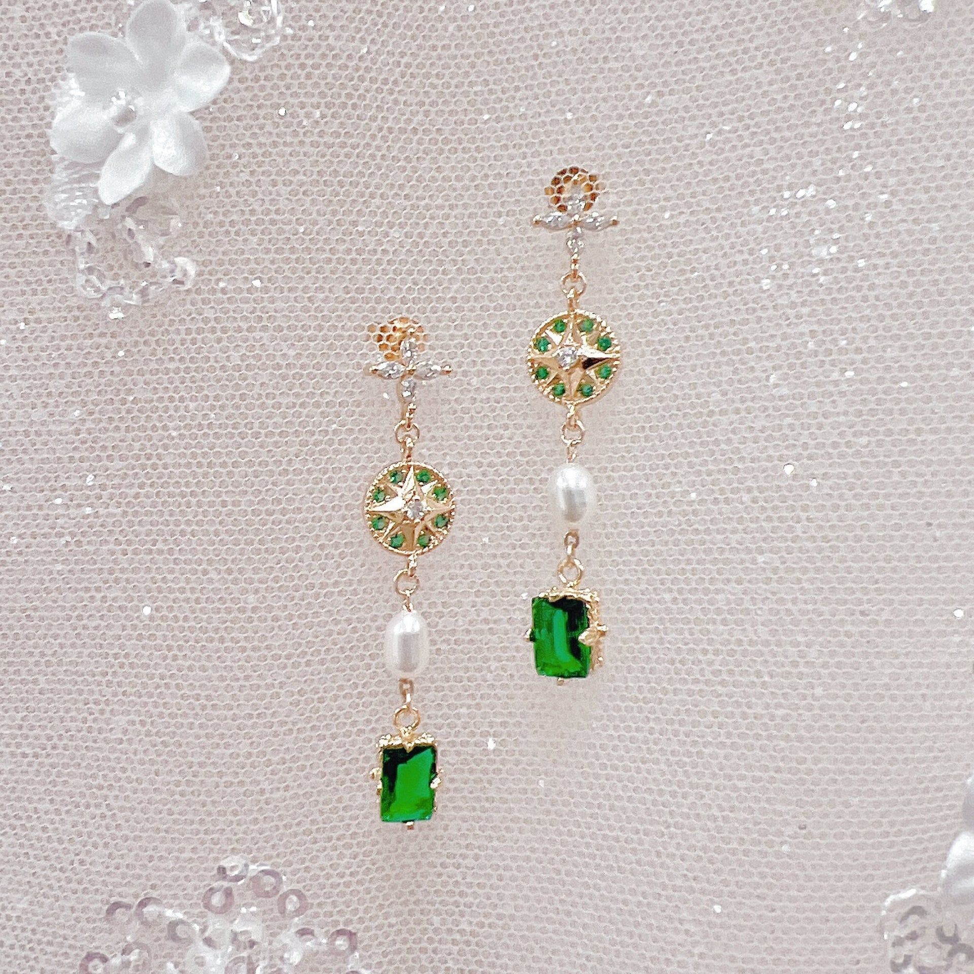 Emerald Green Wedding Earrings