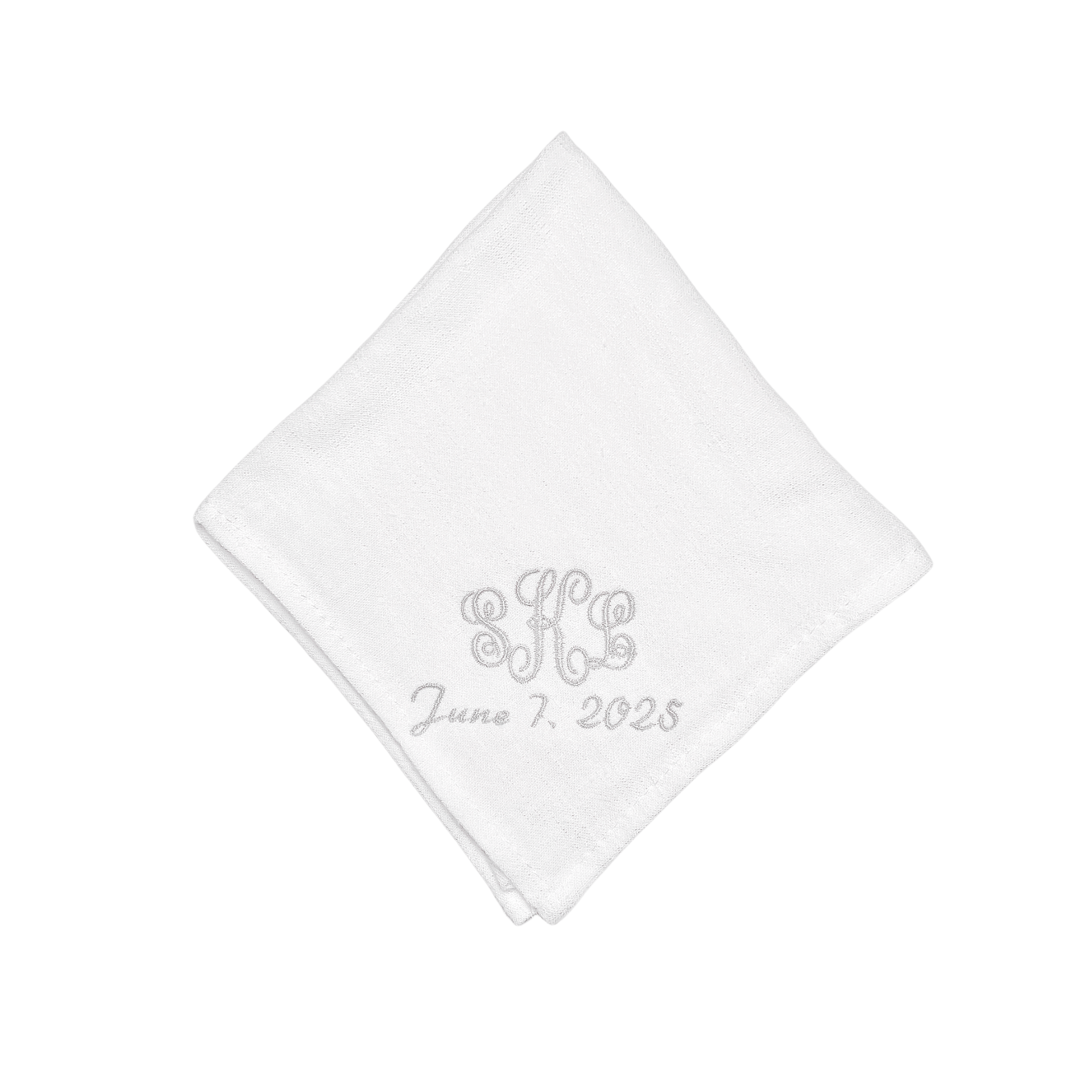 Embroidered Handkerchief with Monograms