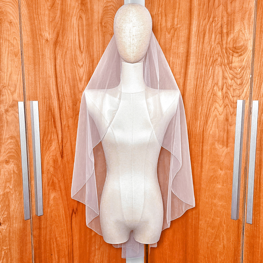 Cascade Fingertip Veil with Pencil Edge - DEVYN