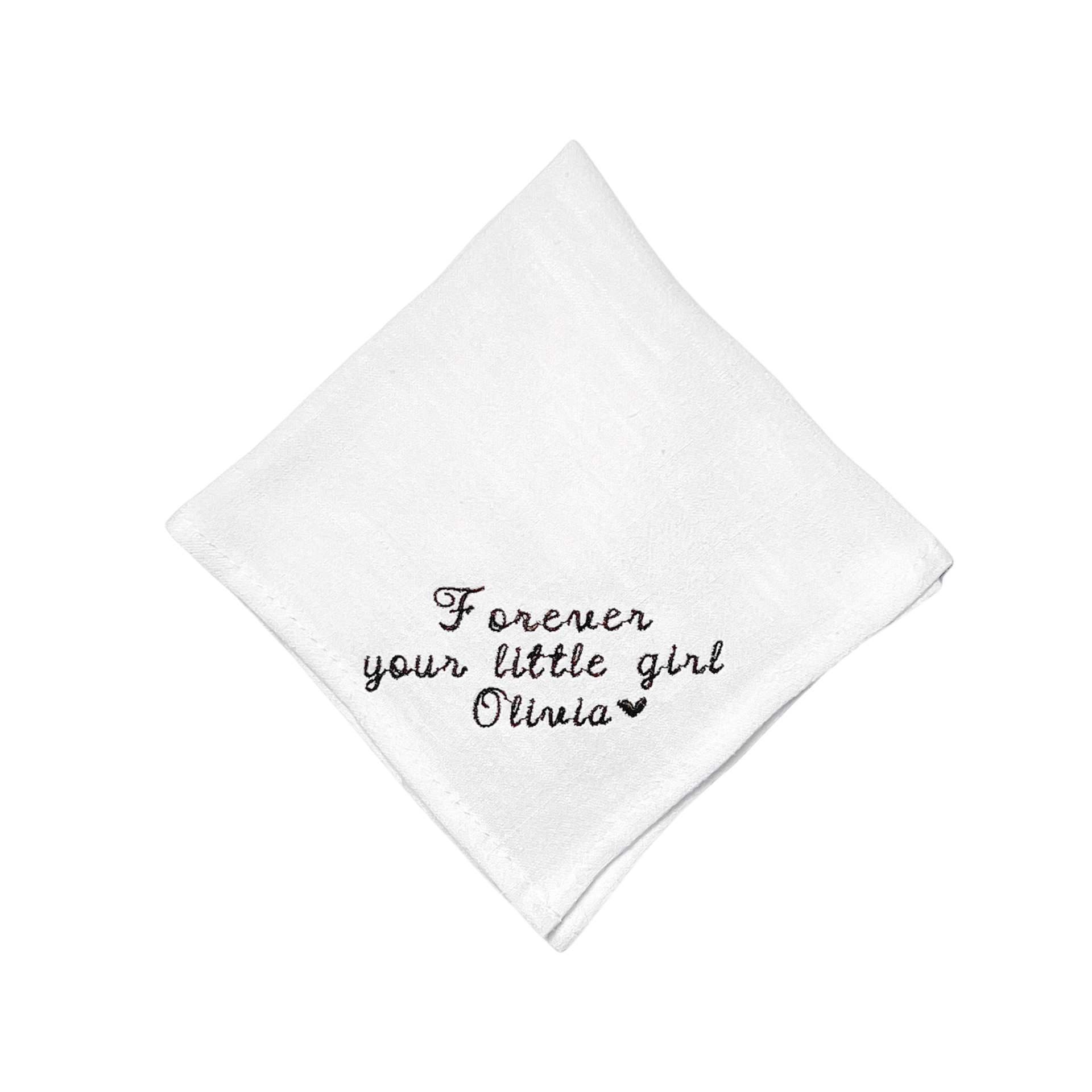 "Forever Your Little Girl" Custom Embroidered Handkerchiefs