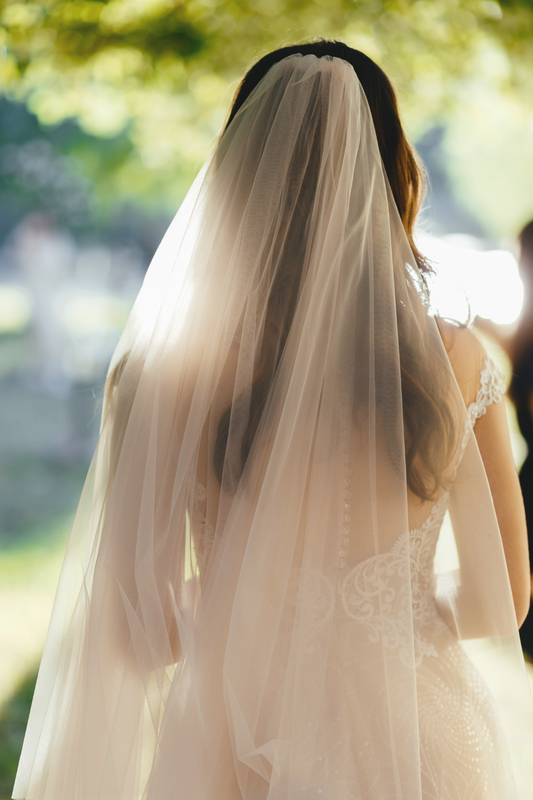 Cascade Raw Edge Cathedral Tulle Veil - GRACELYN