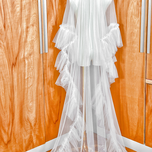 Ruffle Veil with Blusher: Fingertip, Chapel & Cathedral Length – MASON