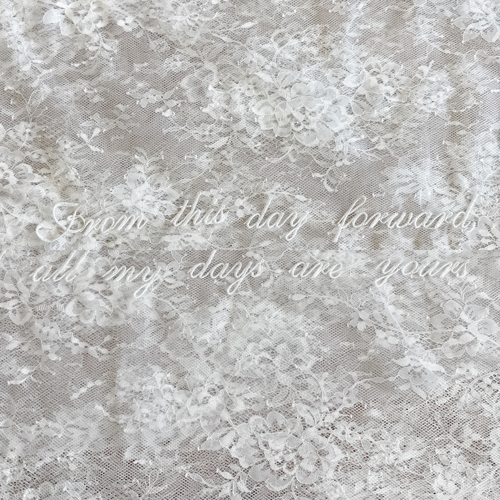 PERSONALIZED VEIL EMBROIDERY ADD-ON | From this day forward, all my days are yours