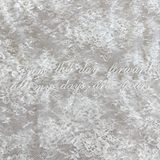 PERSONALIZED VEIL EMBROIDERY ADD-ON | From this day forward, all my days are yours
