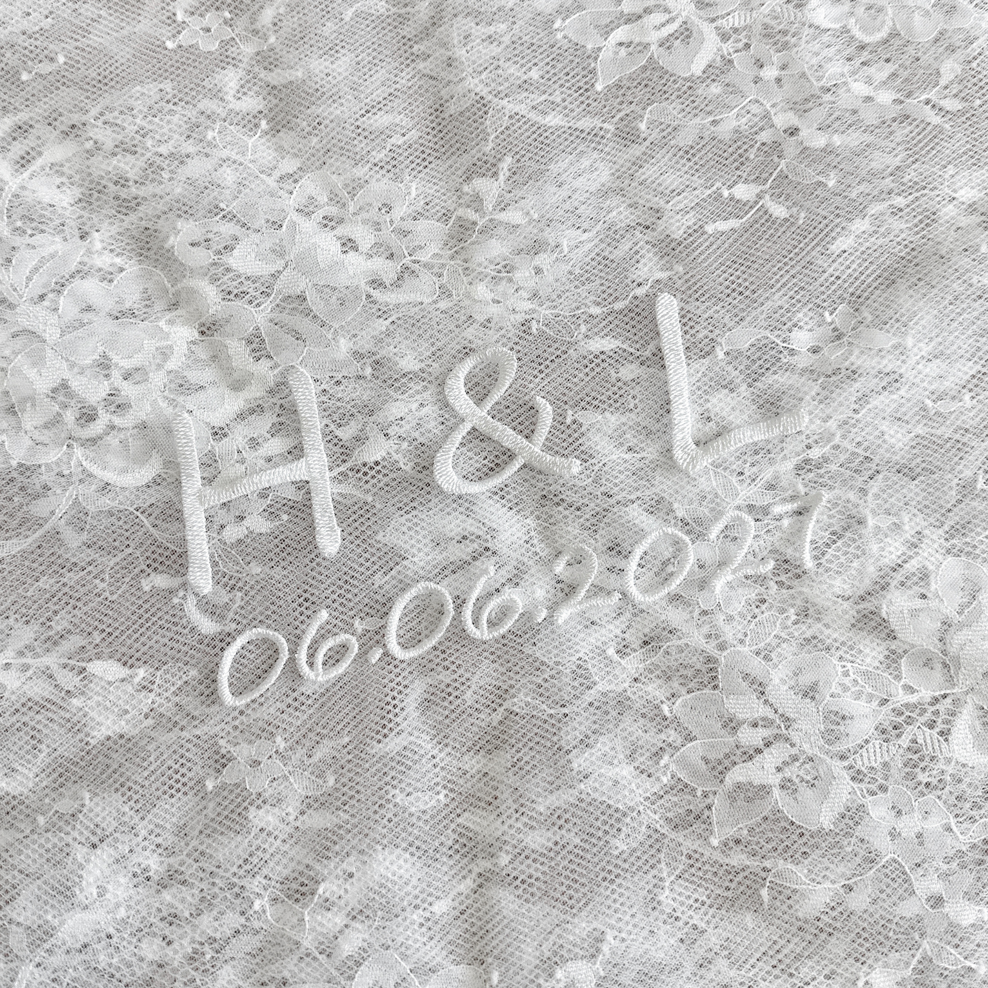 PERSONALIZED VEIL EMBROIDERY ADD-ON | Initials & Wedding Date