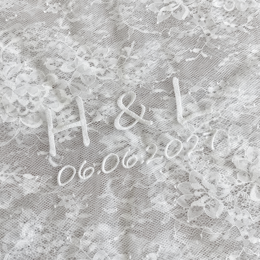 PERSONALIZED VEIL EMBROIDERY ADD-ON | Initials & Wedding Date