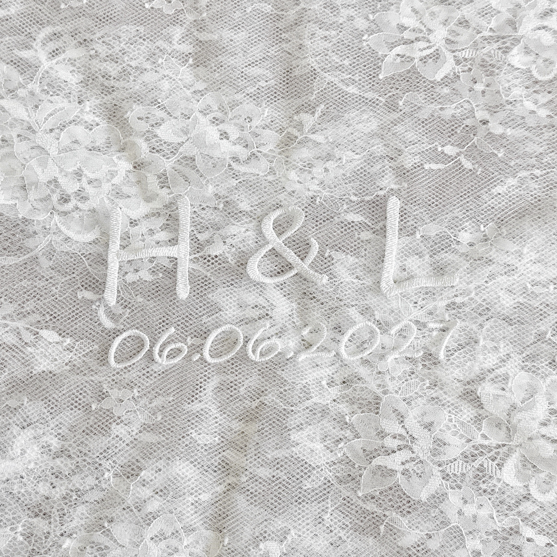 PERSONALIZED VEIL EMBROIDERY ADD-ON | Initials & Wedding Date