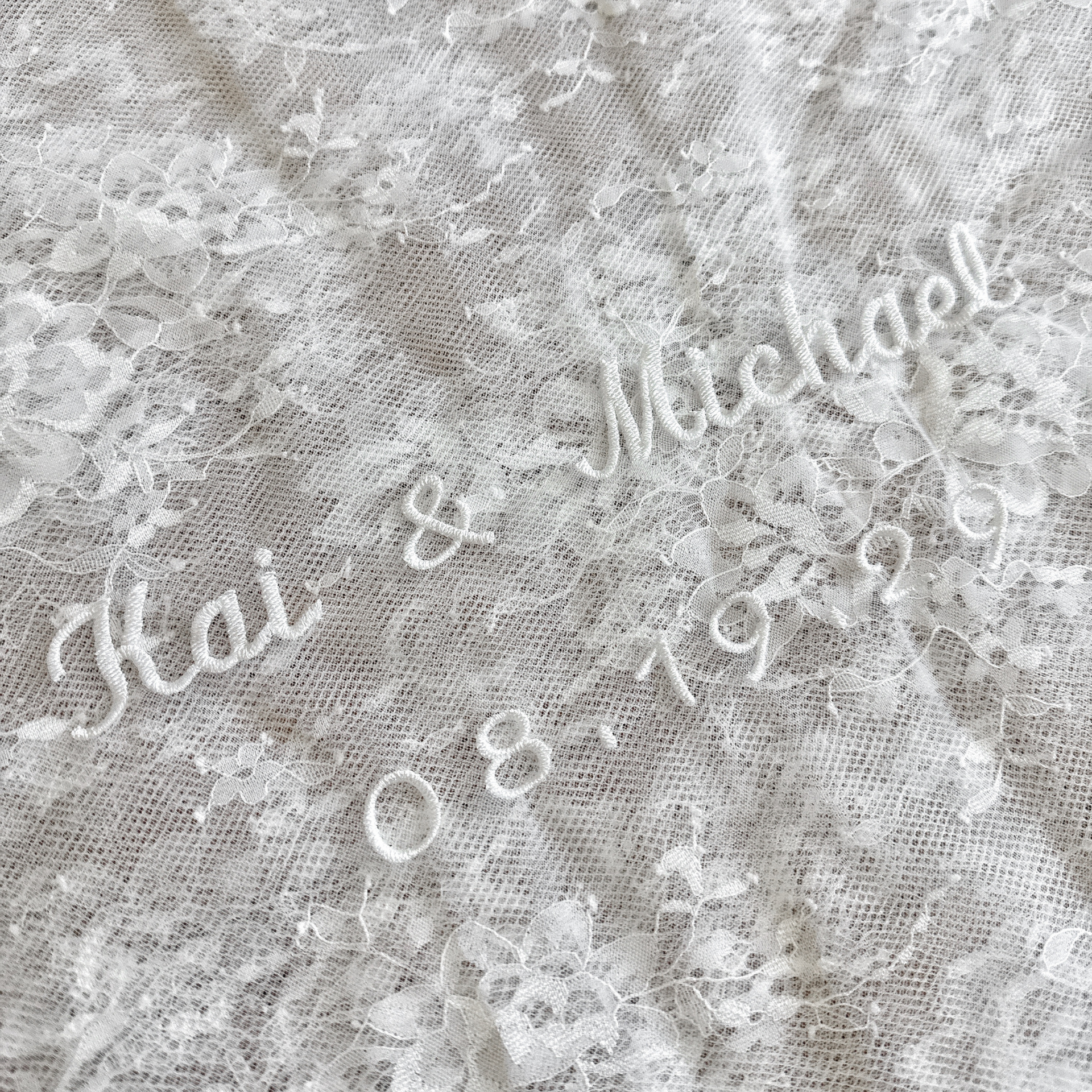 PERSONALIZED VEIL EMBROIDERY ADD-ON | Names & Wedding Date