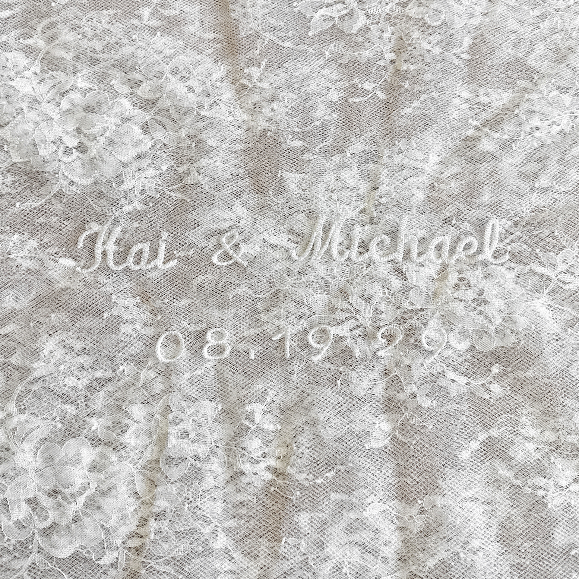 PERSONALIZED VEIL EMBROIDERY ADD-ON | Names & Wedding Date