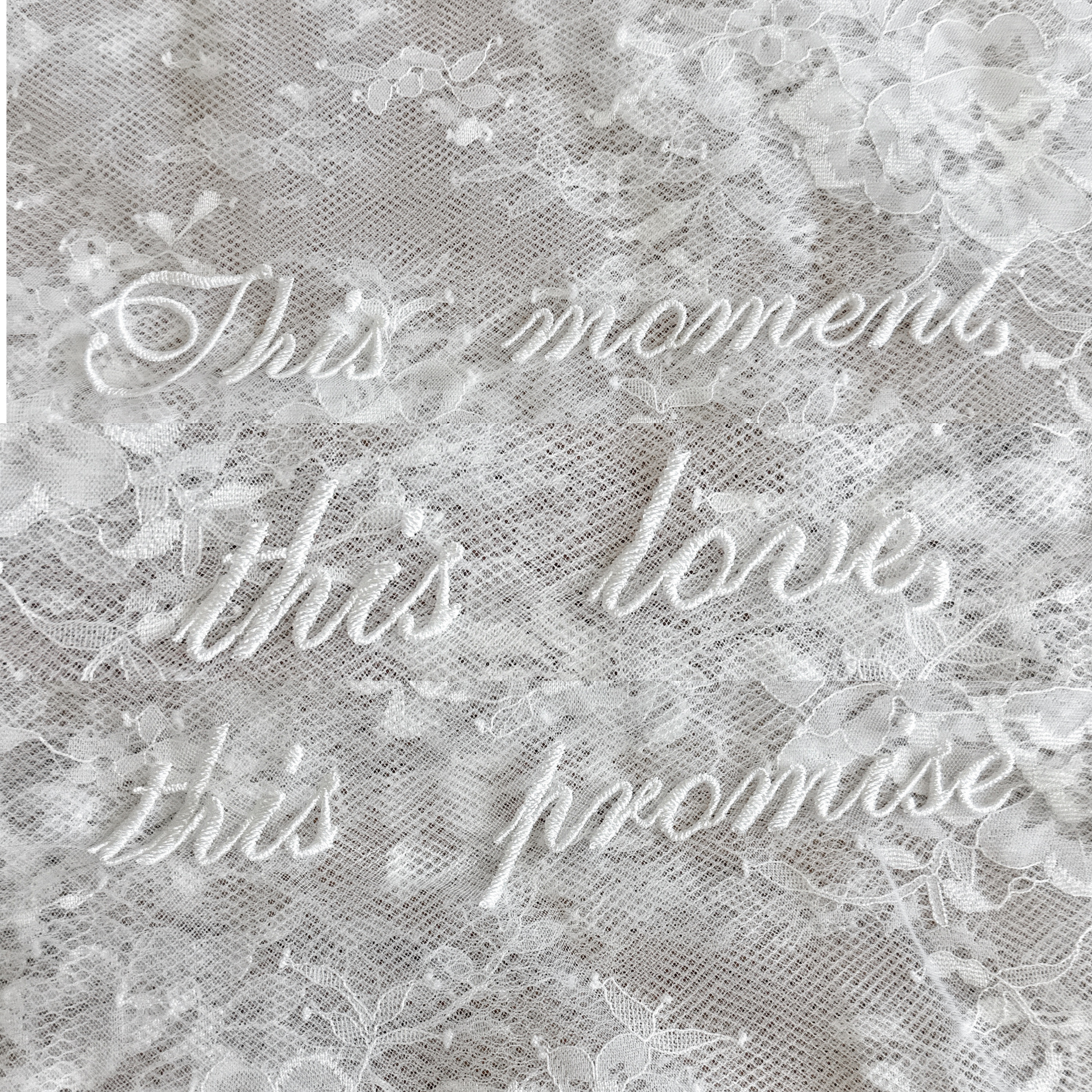 PERSONALIZED VEIL EMBROIDERY ADD-ON | This moment, this love, this promise