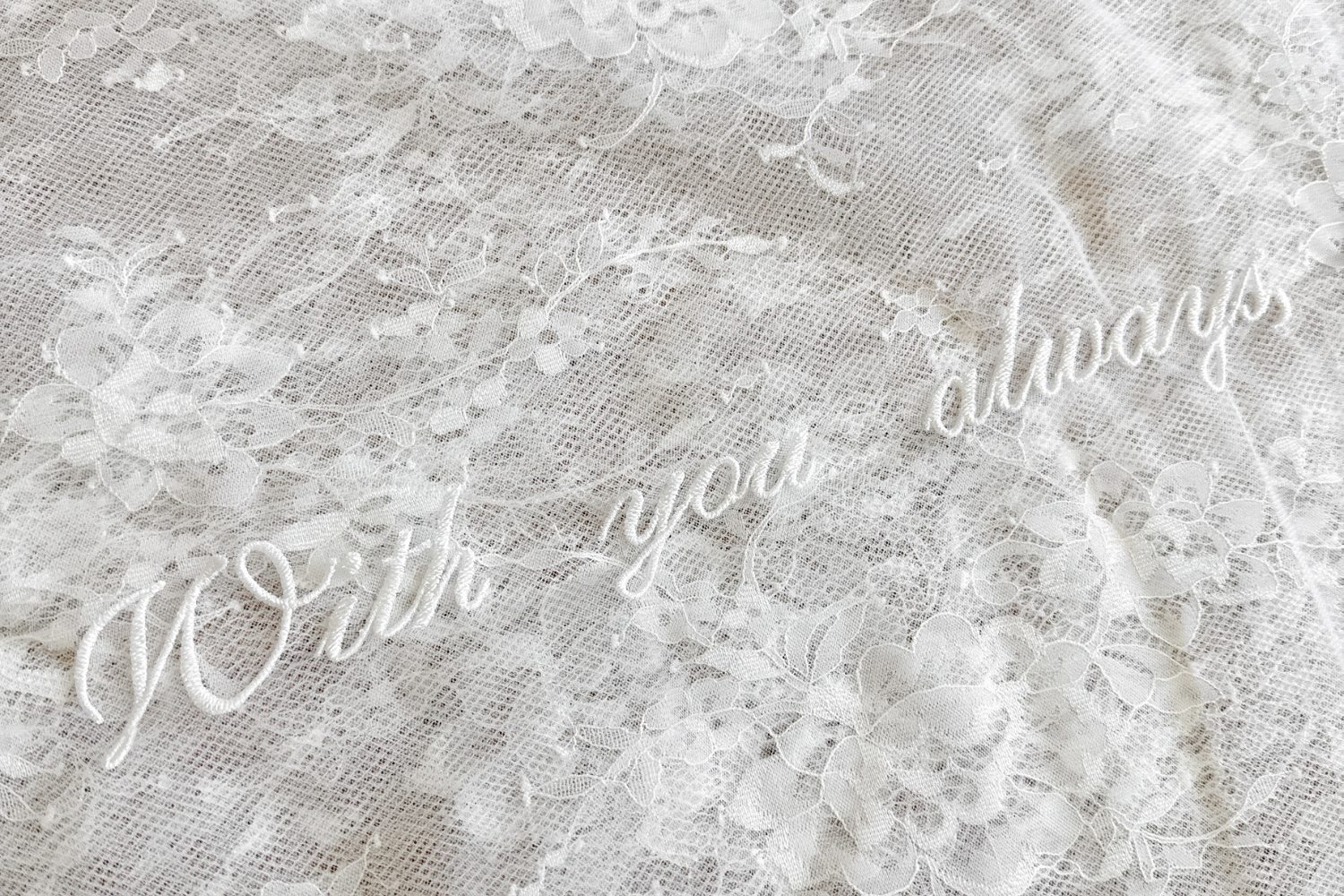 PERSONALIZED VEIL EMBROIDERY ADD-ON | With you always, now and forever