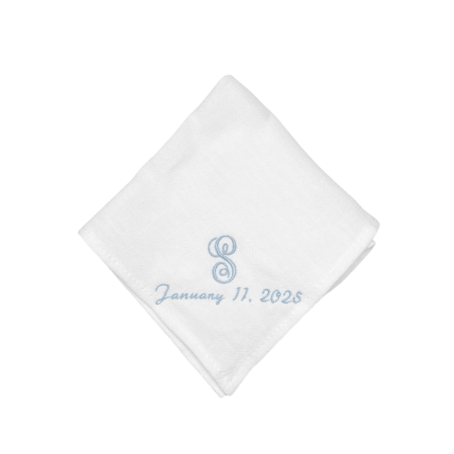 Personalized Handkerchief with Single Initial and Wedding Date