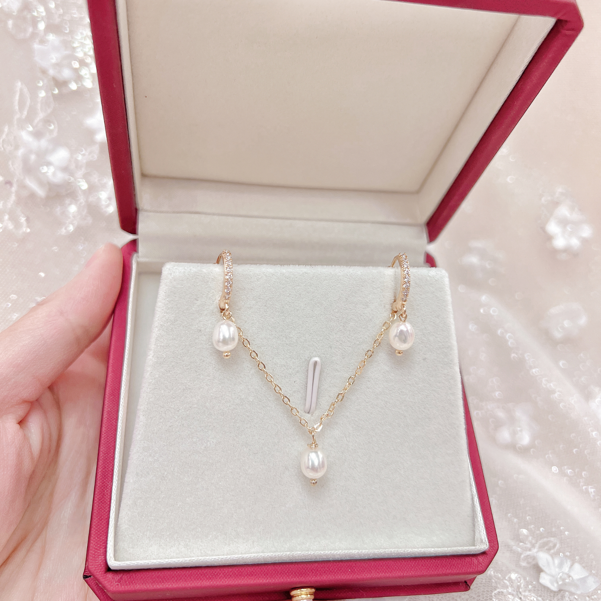 Real Delicate Single Pearl Set