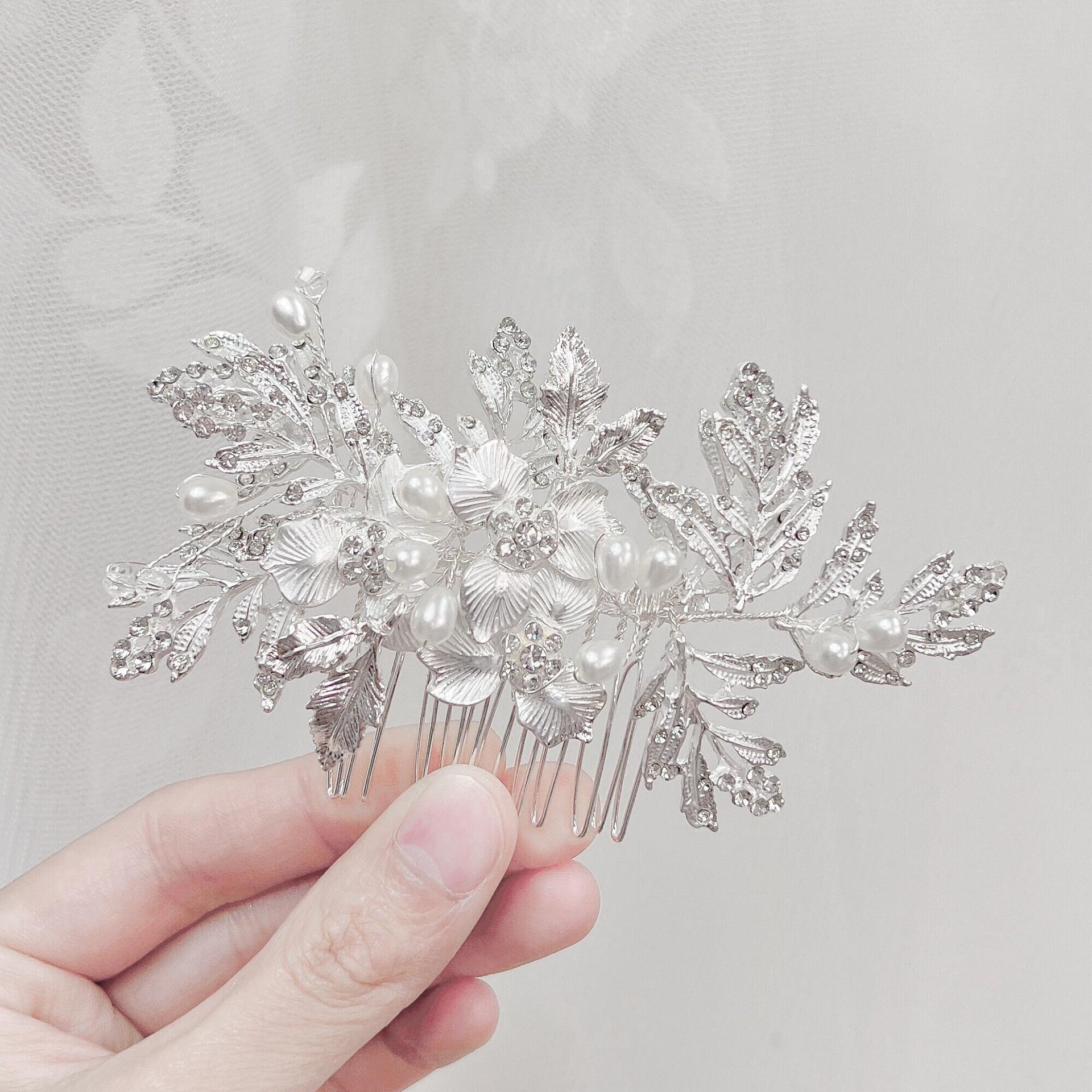 Pearl & Floral Bridal Comb