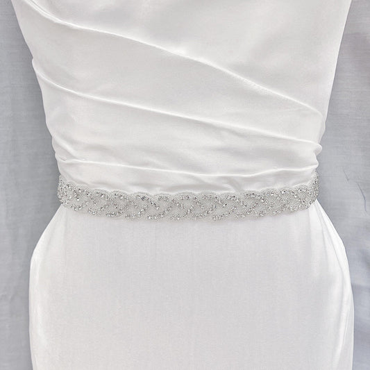 Silver Rhinestone Belt - TASMIN