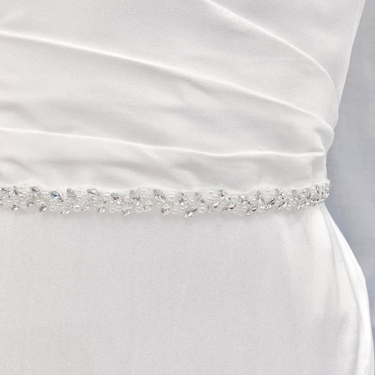 Thin Simple Pearl Belt - KAIA