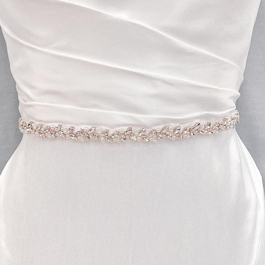 Thin Simple Pearl Belt - KAIA