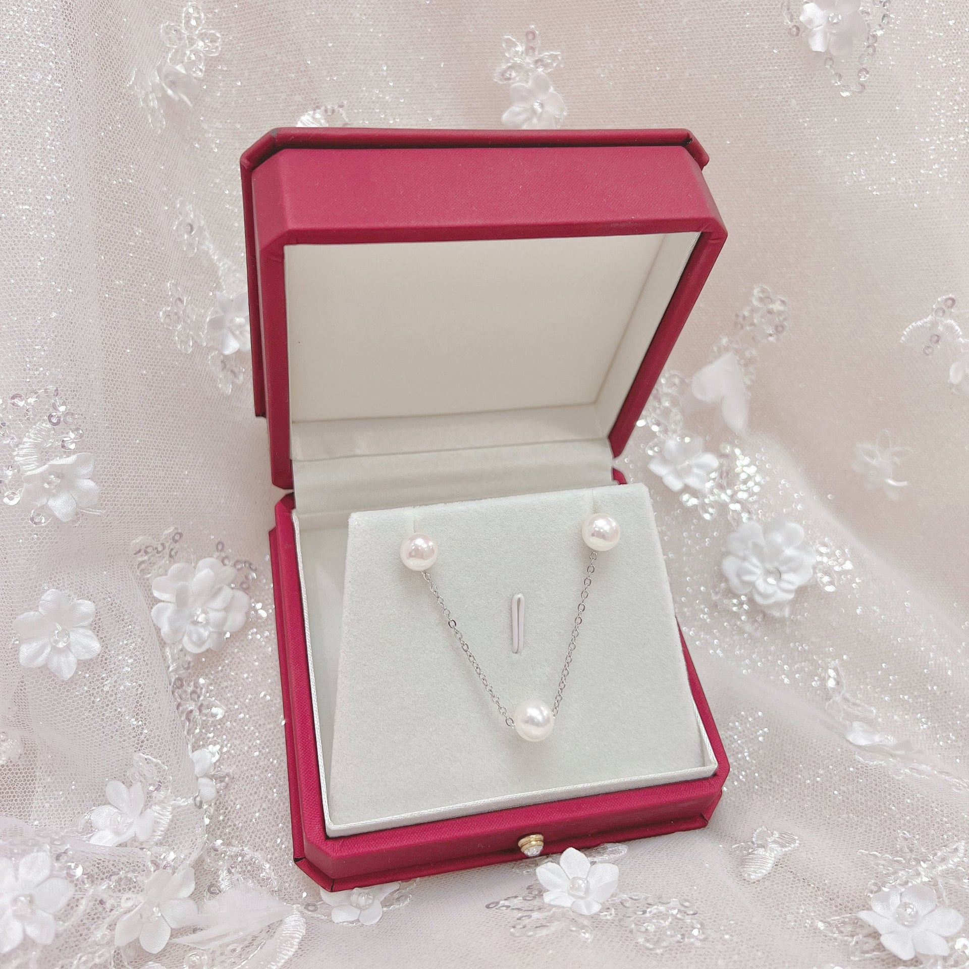 Real Single Pearl Necklace Set