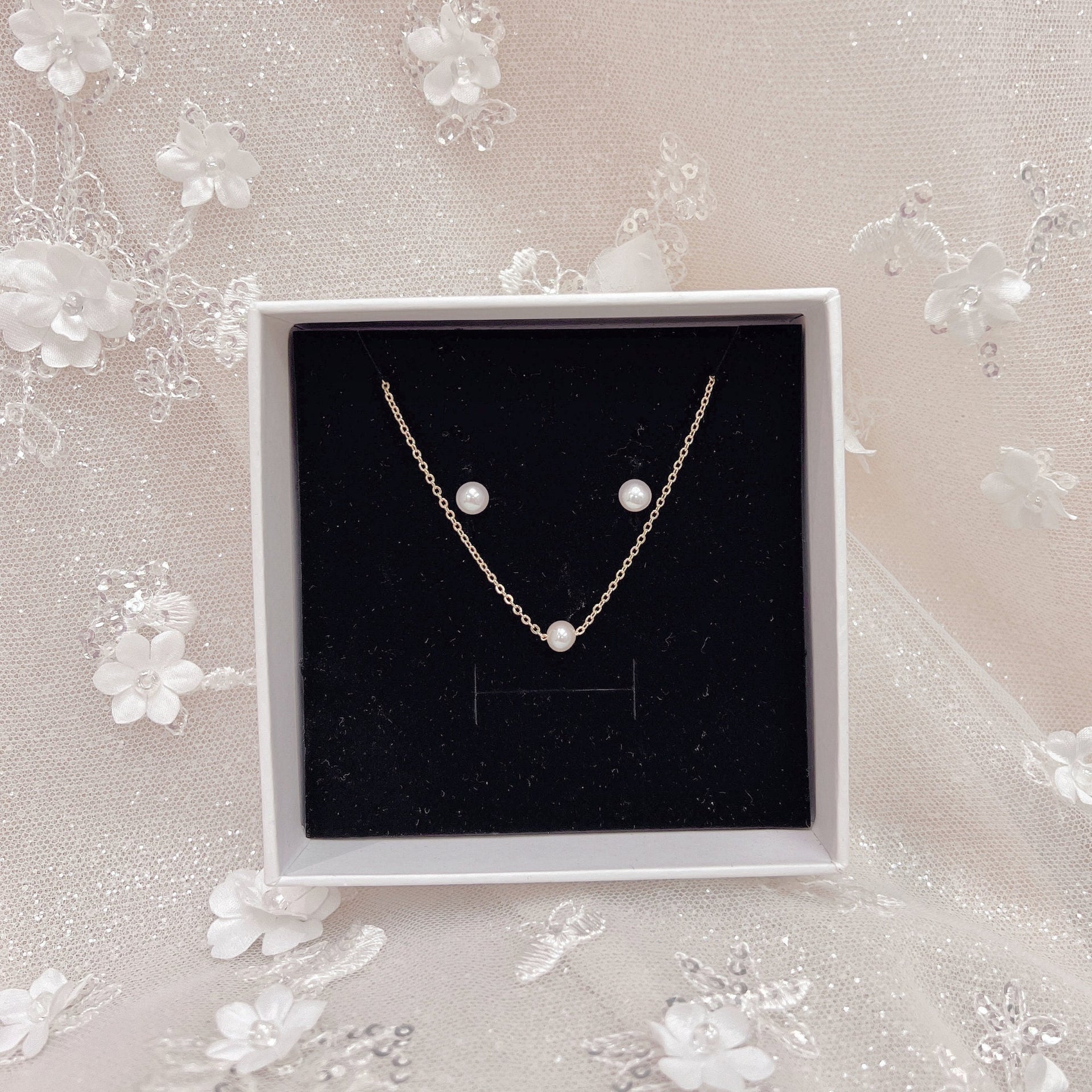 Dainty Real Pearl Jewelry Set