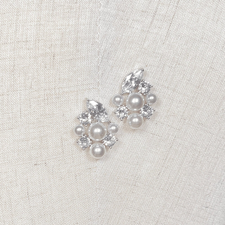 Simple Pearl Wedding Earrings