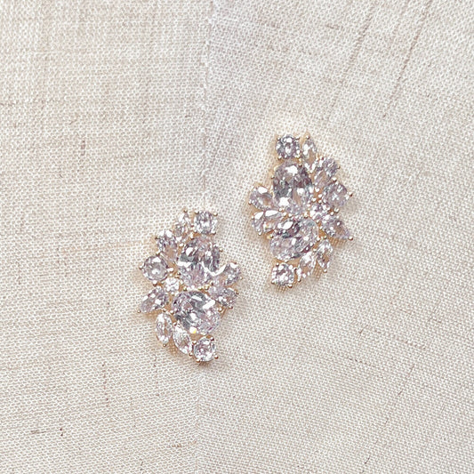 Gold CZ Bridal Earrings