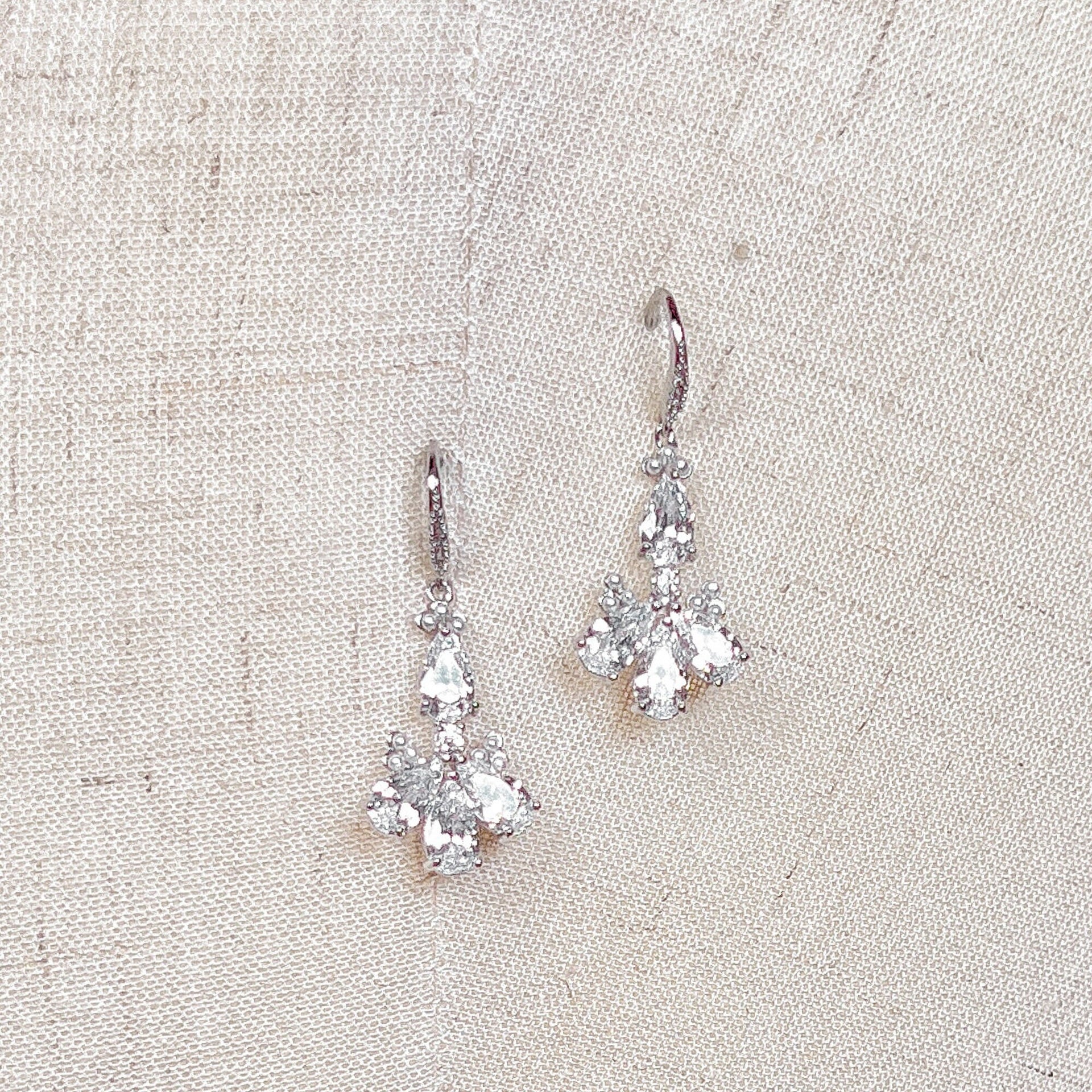 Delicate CZ and Pearl Earrings