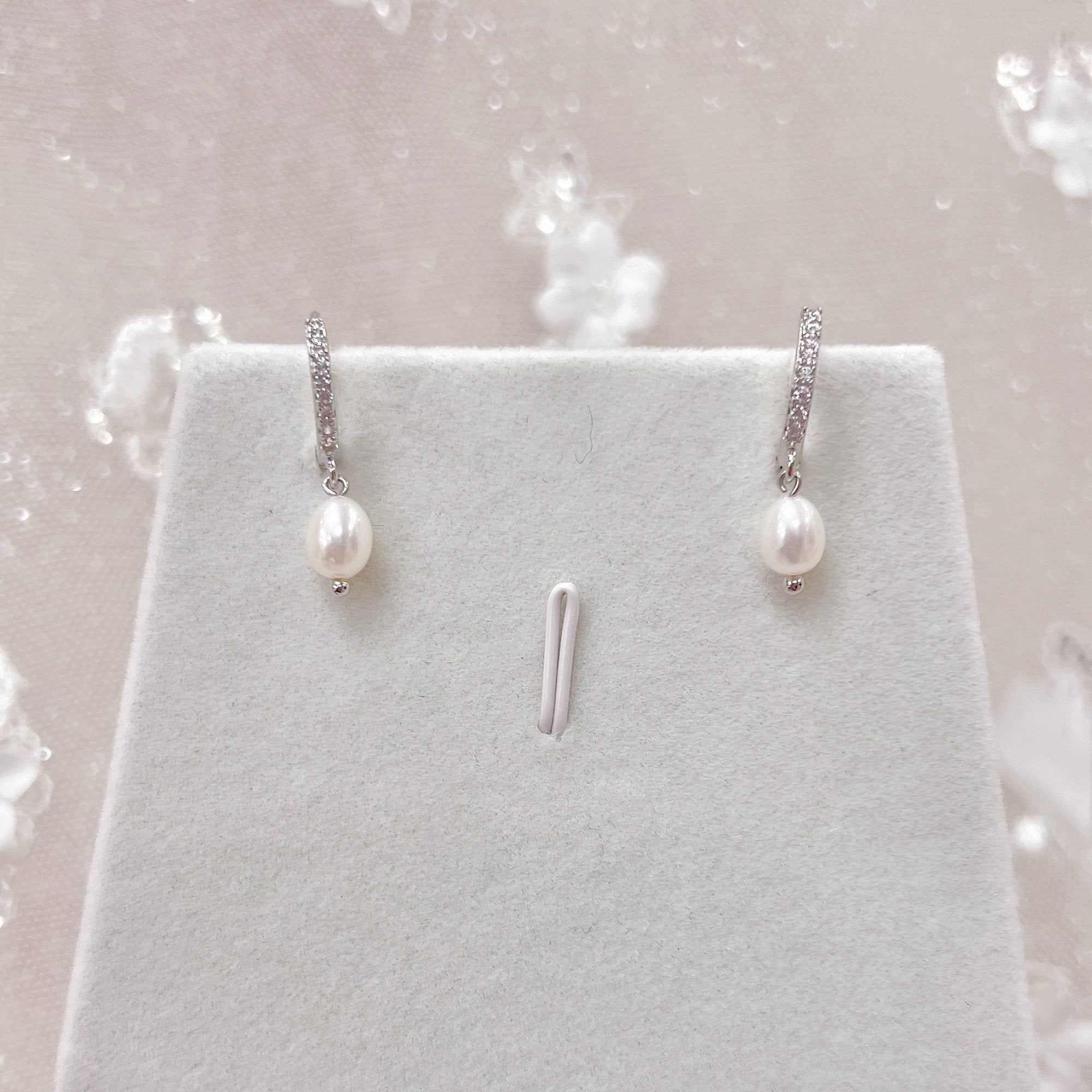 Pearl Huggie Earrings