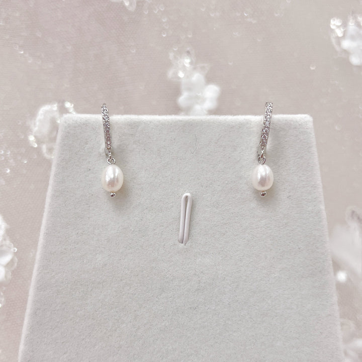 Pearl Huggie Earrings