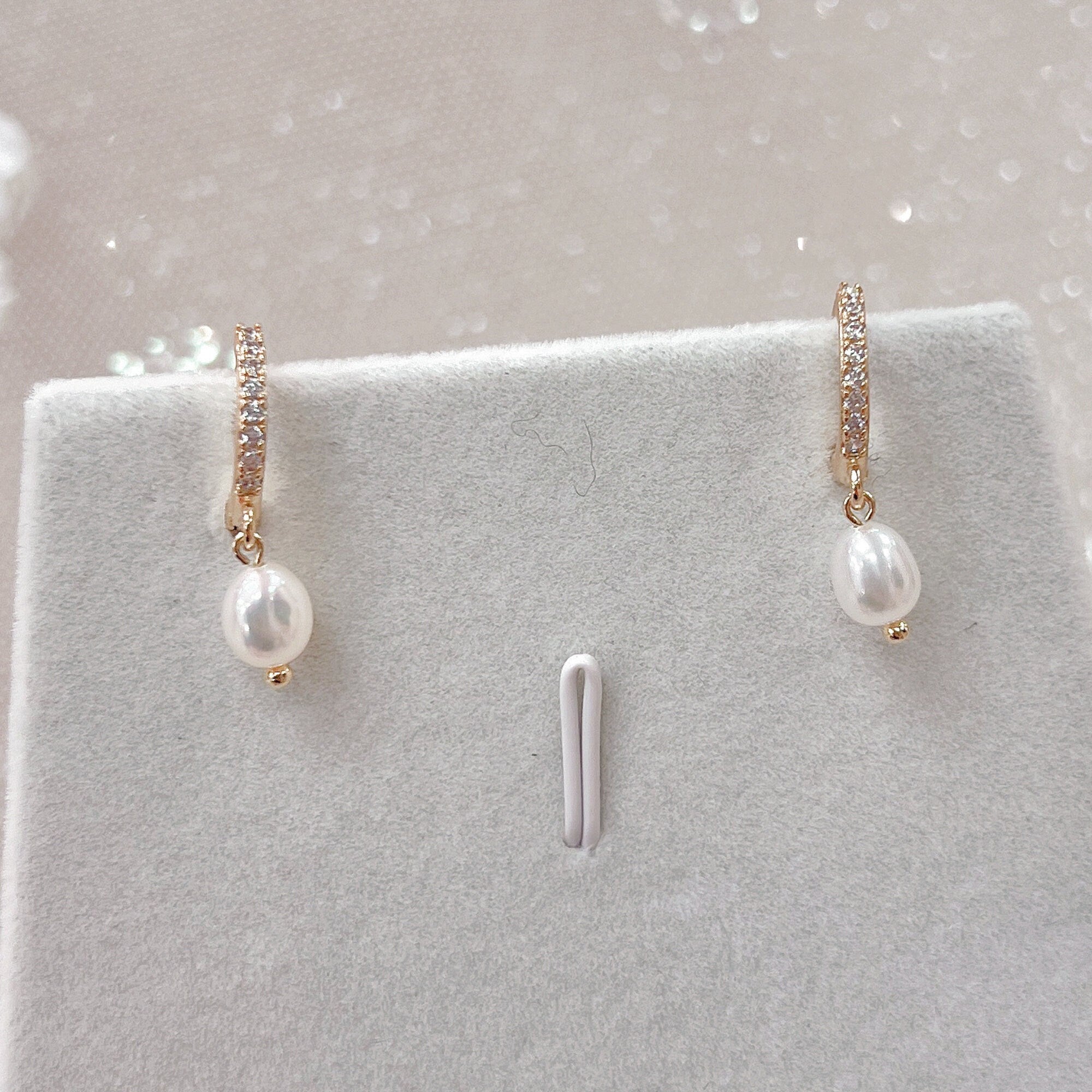 Pearl Huggie Earrings