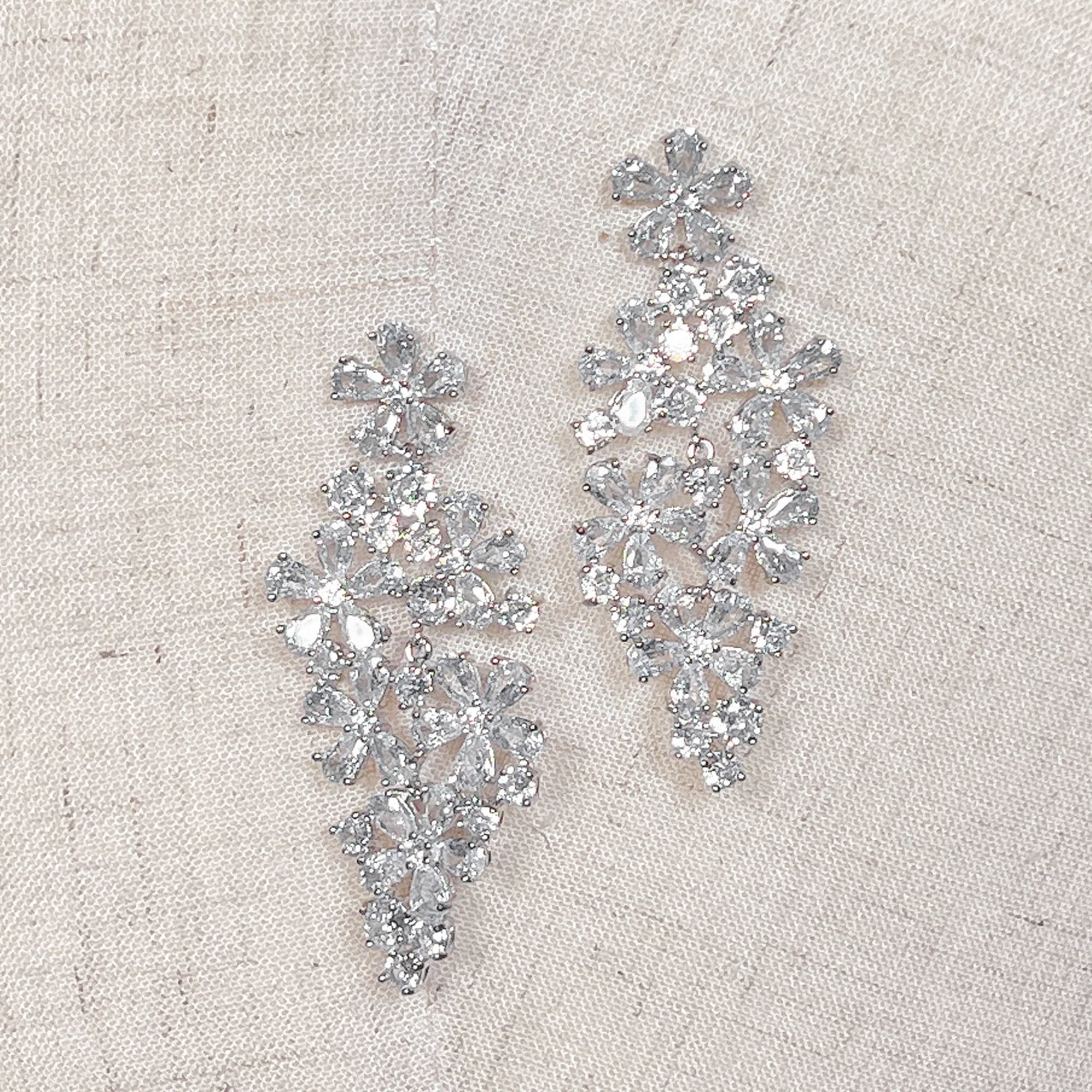 CZ Flower Earrings