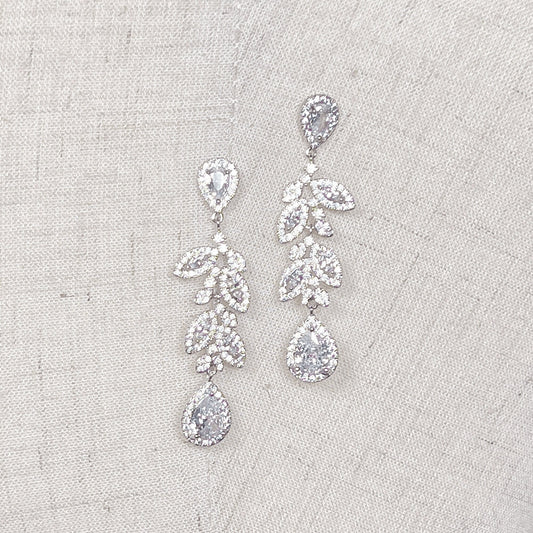 CZ Drop Bridal Earrings